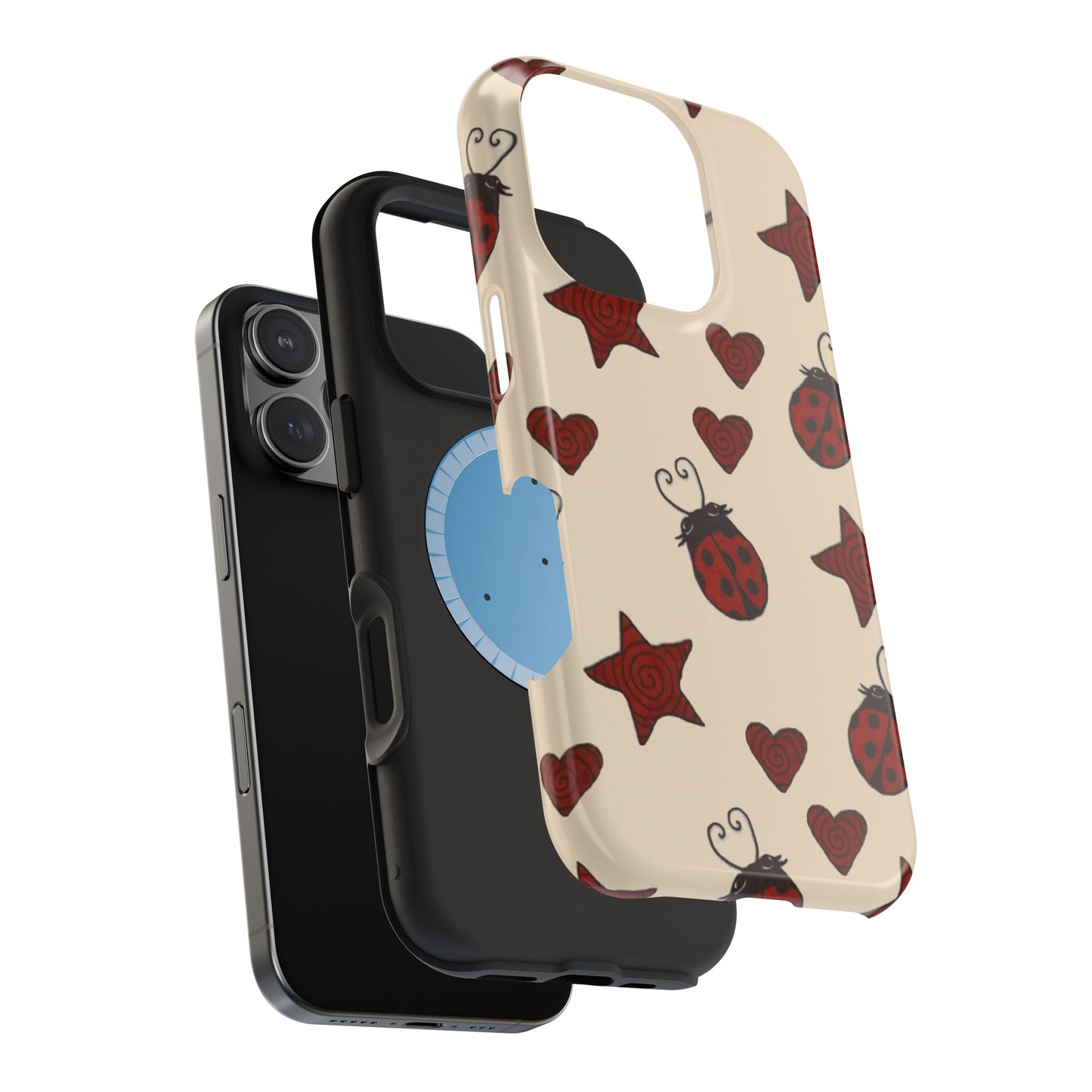 MagSafe Red Ladybug Stars Hearts Yellow Phone Case