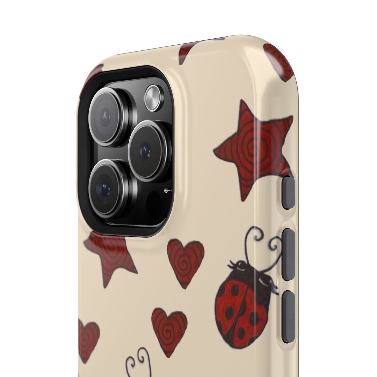MagSafe Red Ladybug Stars Hearts Yellow Phone Case