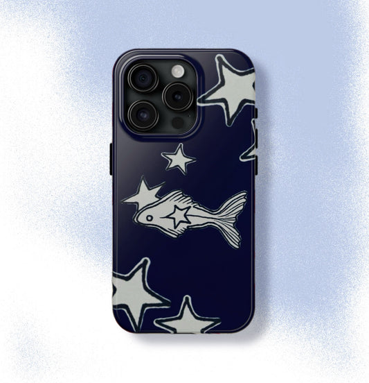 Navy Blue Star Fish Phone Case