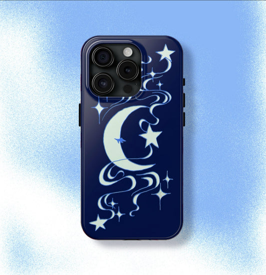 Blue Moon and Stars Phone Case