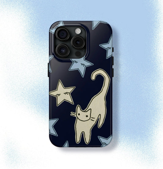 Cat and Stars Phone Case