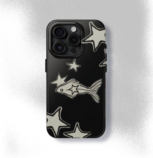 Black Star Goldfish Phone Case Cute